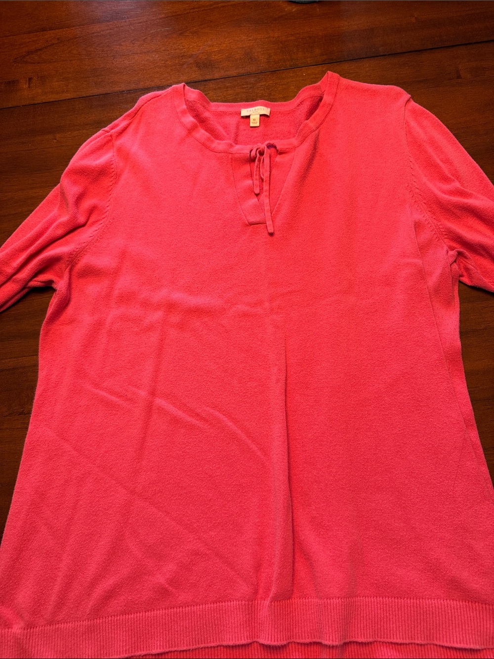 Talbots Classic Pink Tie-Neck Women's Top size XL